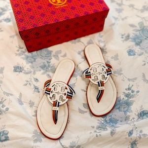 Tory Burch Ivory/Multicolor Miller Sandals